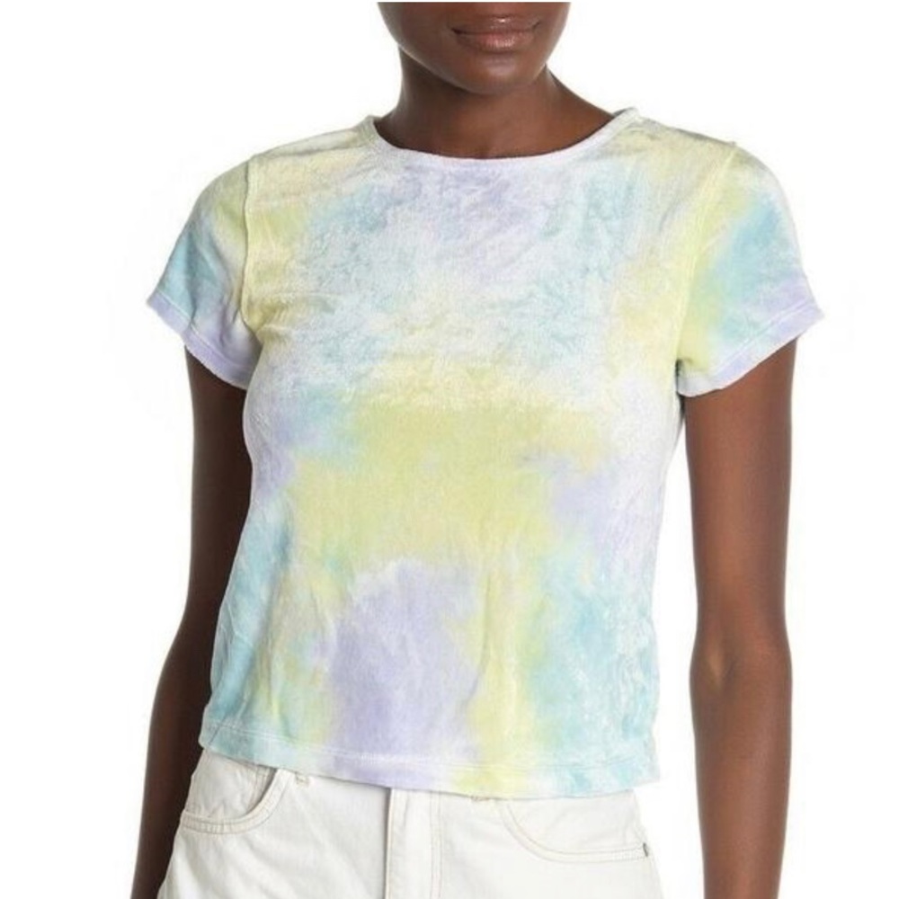 Free People Blue Multi Bright Eyes Tee Shirt Size M